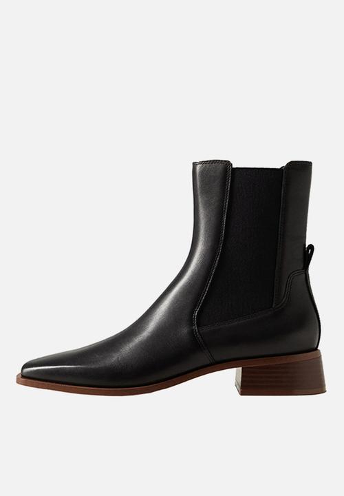 MANGO - Chel leather ankle boot - black