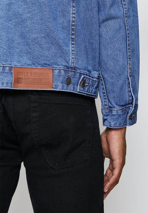 STYLE REPUBLIC - Tyga loose fit denim trucker jacket - mid blue