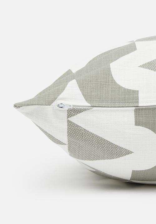 Sixth Floor - Jigsaw printed cushion cover - natural & grey