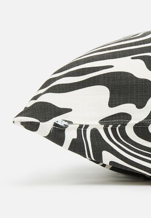 Sixth Floor - Organic curves printed cushion cover - black & white