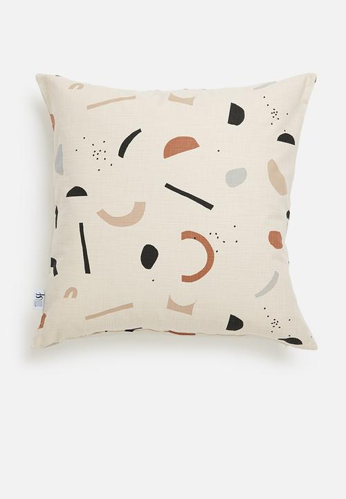 Sixth Floor - Micro geo printed cushion - multi