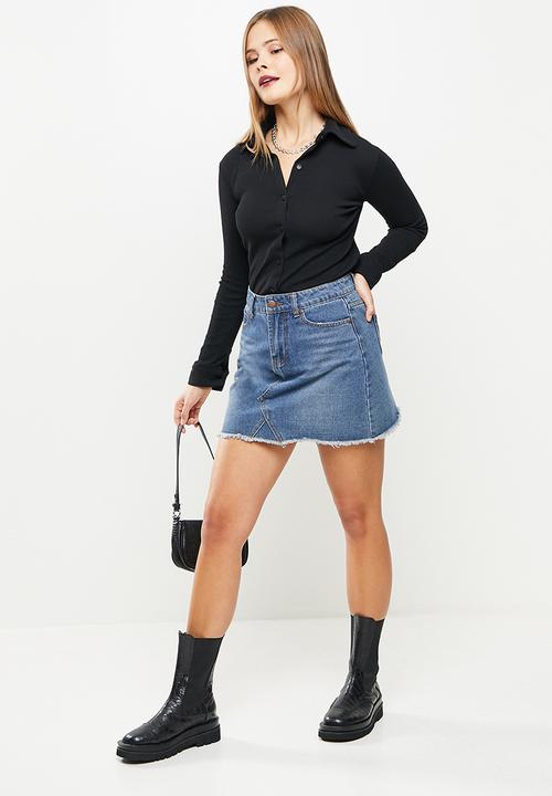 Trendyol - Basic knitted shirt - black