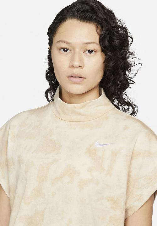 Nike - W nsw wash jersey dress - sanddrift / white