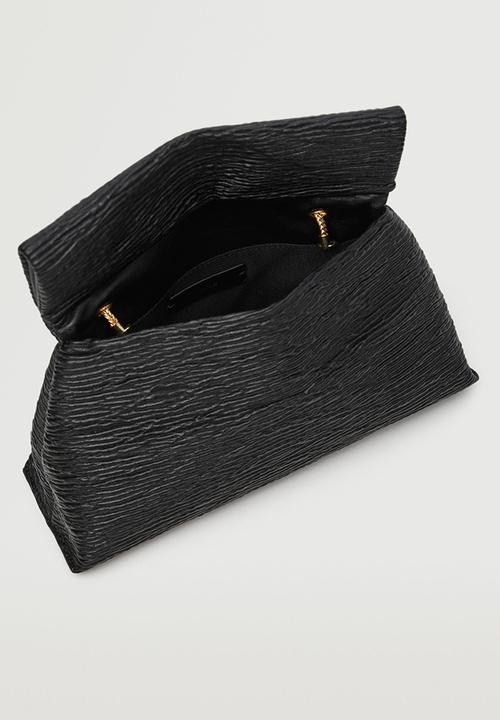 MANGO - Texture cross-body bag - black