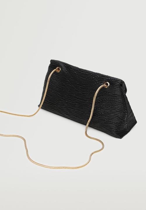 MANGO - Texture cross-body bag - black
