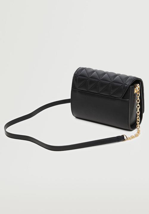 MANGO - Glossy baguette bag - black