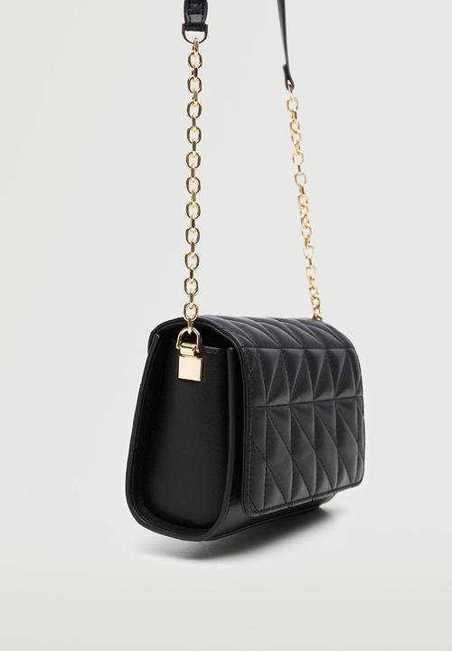 MANGO - Glossy baguette bag - black