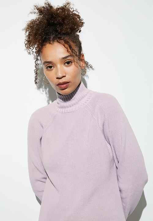 Superbalist - Organic cotton knitwear ribbed midi dress - lilac