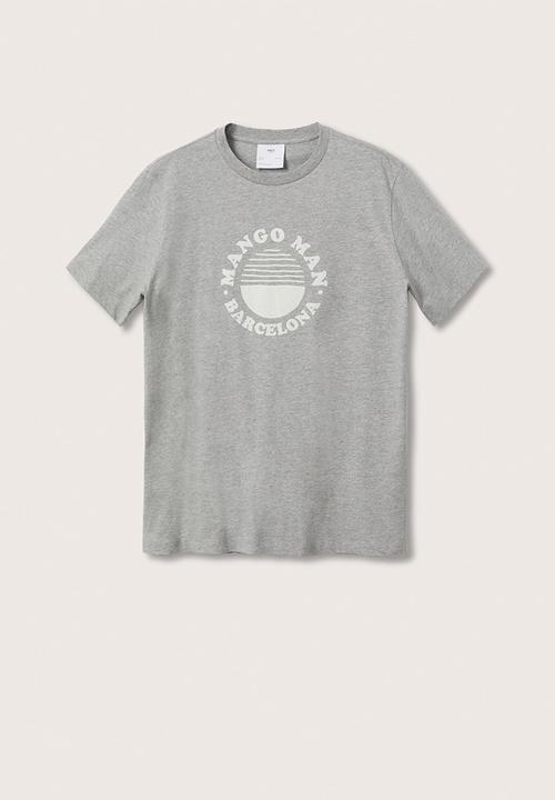 MANGO - Logo he cotton t-shirt - grey