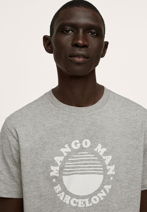 MANGO - Logo he cotton t-shirt - grey