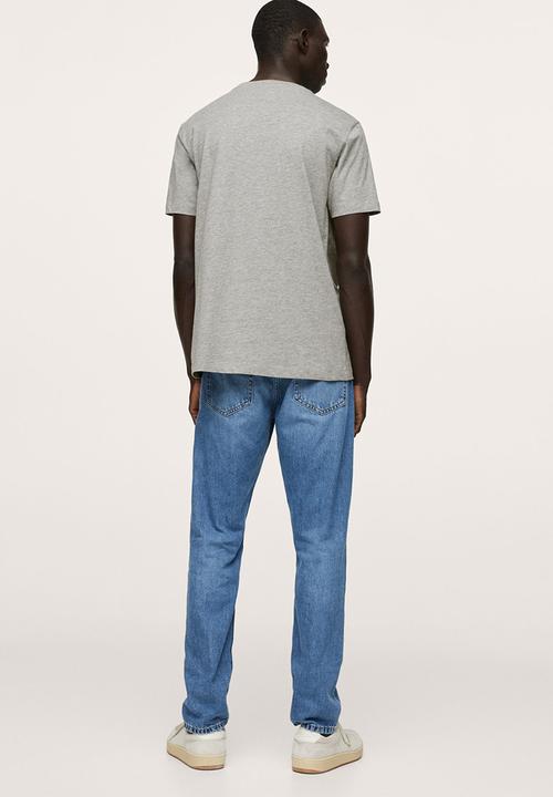 MANGO - Logo he cotton t-shirt - grey