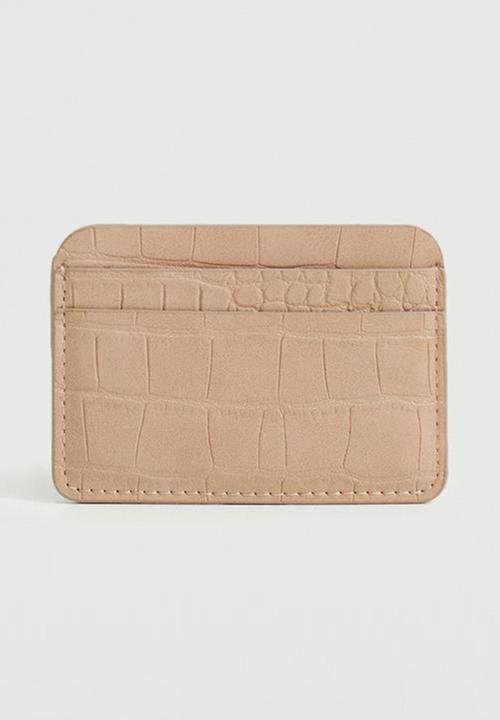 MANGO - Croc-effect card holder - ecru