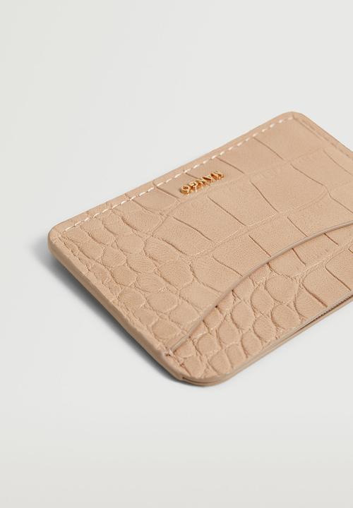 MANGO - Croc-effect card holder - ecru