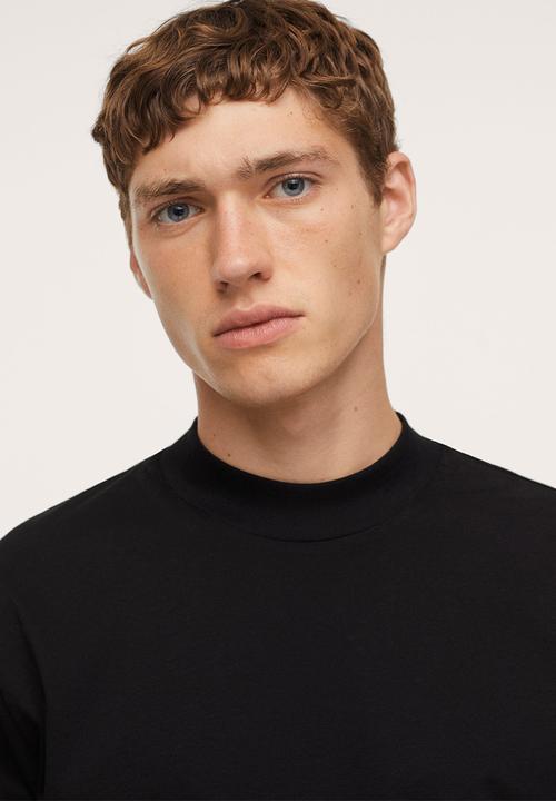 MANGO - Javi Long sleeve cotton t-shirt - Black