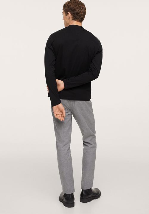 MANGO - Javi Long sleeve cotton t-shirt - Black