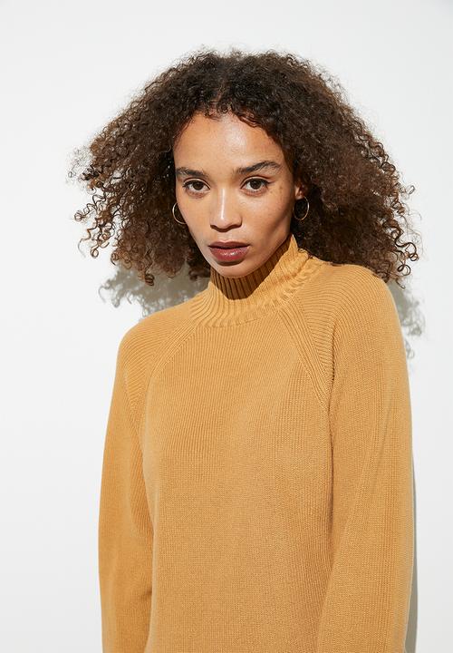 Superbalist - Organic cotton knitwear ribbed midi dress - camel