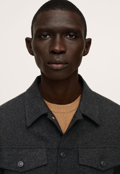 MANGO - Rosa Pocket textured Sweatjacket - Charcoal