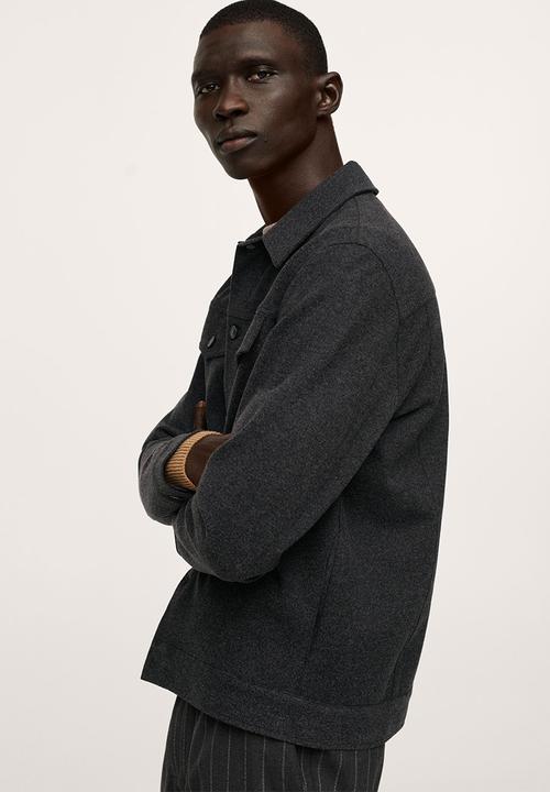 MANGO - Rosa Pocket textured Sweatjacket - Charcoal