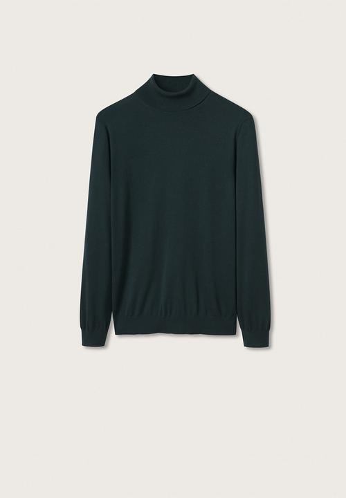 MANGO - Willyt Turtleneck Wool Knitwear  - Green