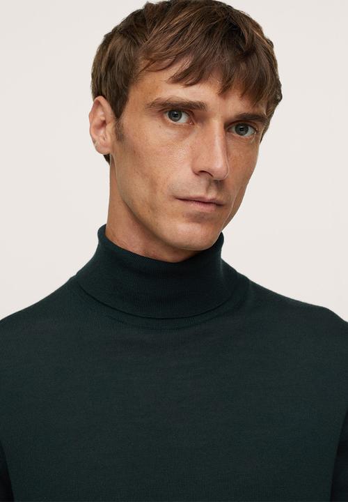 MANGO - Willyt Turtleneck Wool Knitwear  - Green