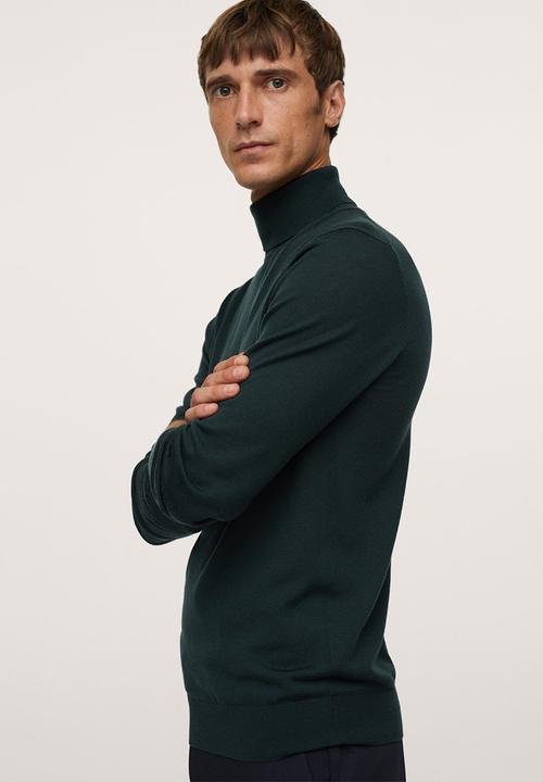 MANGO - Willyt Turtleneck Wool Knitwear  - Green