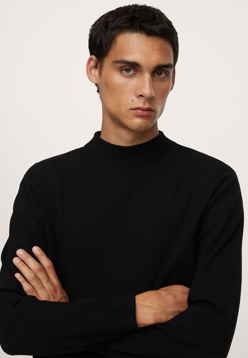 MANGO - Magnum High collar Knitwear- Black