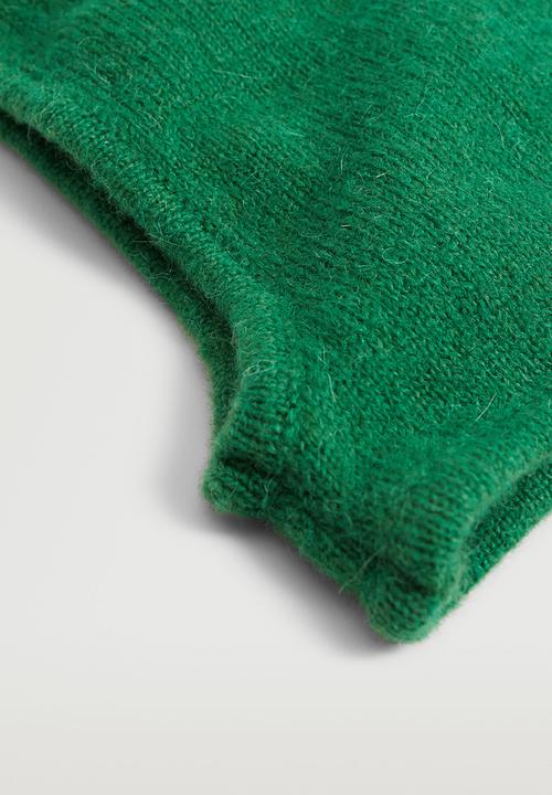 MANGO - Knitted balaclava hat - green