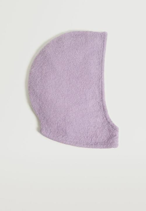 MANGO - Knitted balaclava hat - lilac