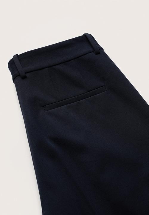MANGO - Inca  Loose-fit pleated Trousers- Navy