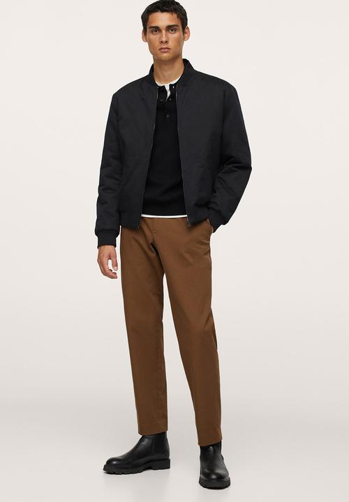 MANGO - Magnump Long-sleeve Knitted Polo Shirt - Black