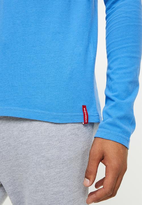 Superdry. - Collegiate graphic long sleeve top - blue