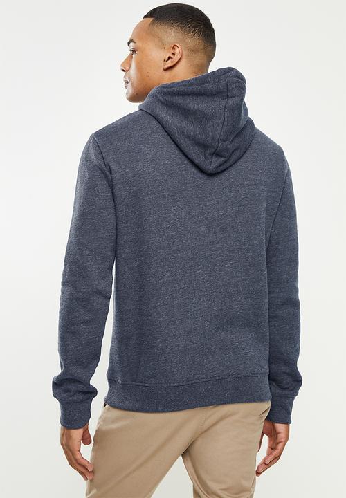 Superdry. - Vintage logo emb hood - vintage navy 