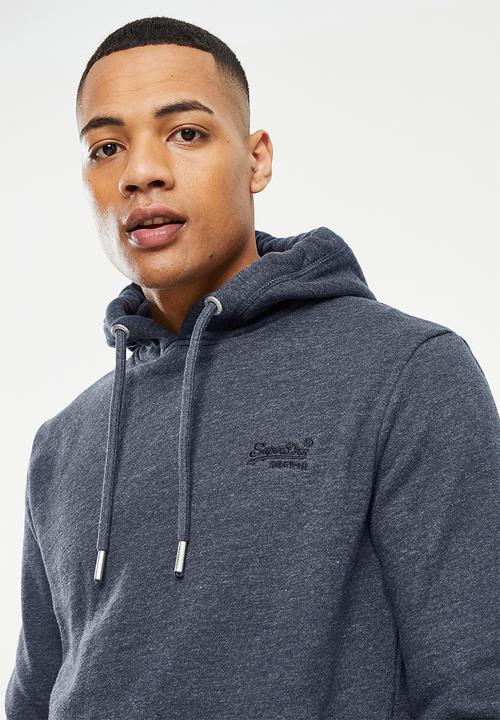 Superdry. - Vintage logo emb hood - vintage navy 