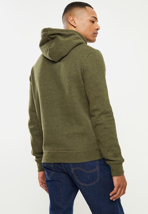 Superdry. - Vintage logo emb hood - olive 
