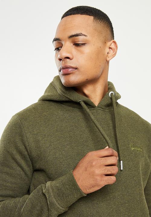 Superdry. - Vintage logo emb hood - olive 