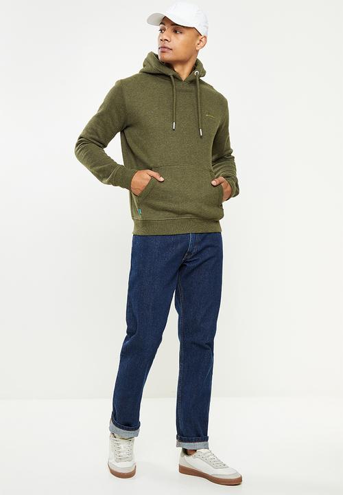 Superdry. - Vintage logo emb hood - olive 