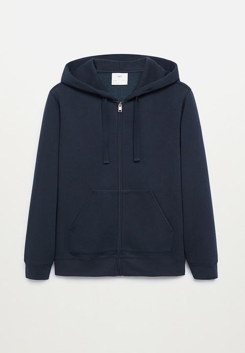 MANGO - Bady Zipper cotton Sweatshirt - Navy