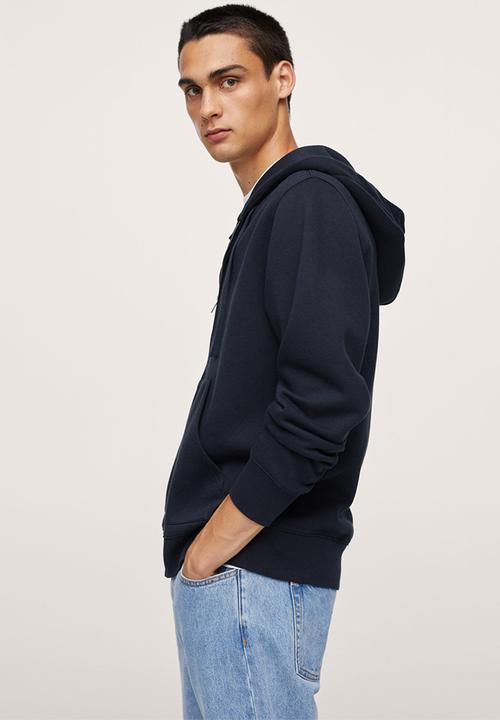 MANGO - Bady Zipper cotton Sweatshirt - Navy