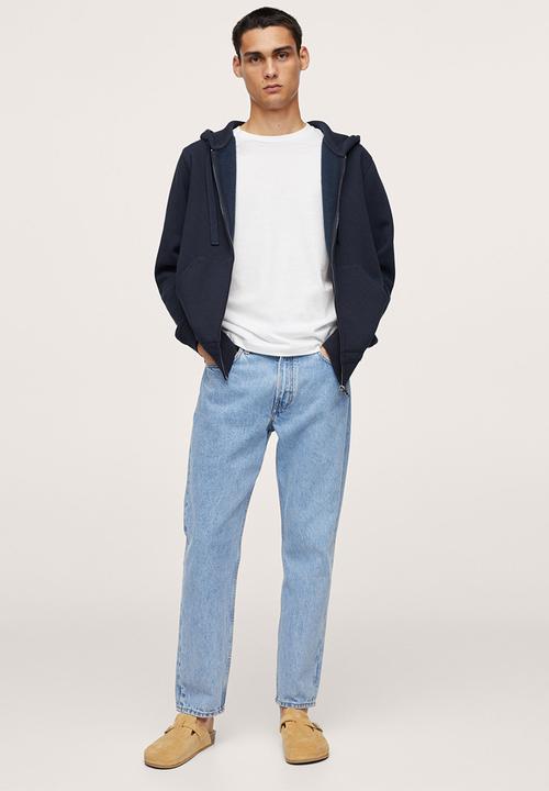 MANGO - Bady Zipper cotton Sweatshirt - Navy