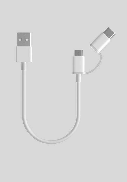 ZMI - 2in1 usb type-a to microusb/type-c  cable - white