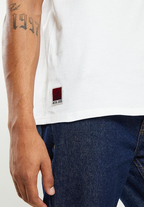 Aca Joe - Aca joe mountain range printed crew tee - white