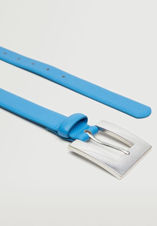 MANGO - Square buckle belt - blue