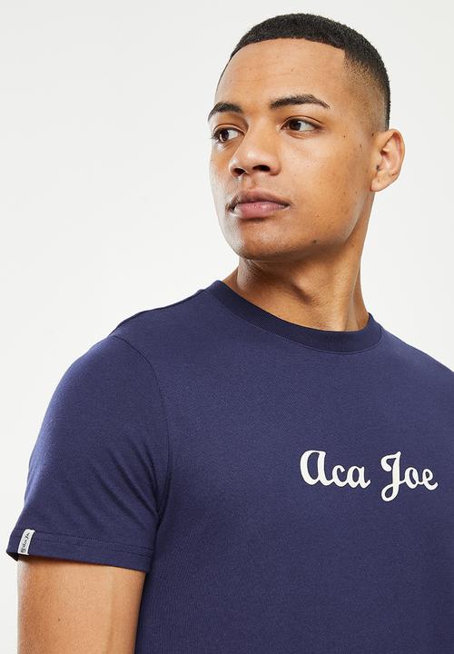 Aca Joe - Center logo printed tee - navy