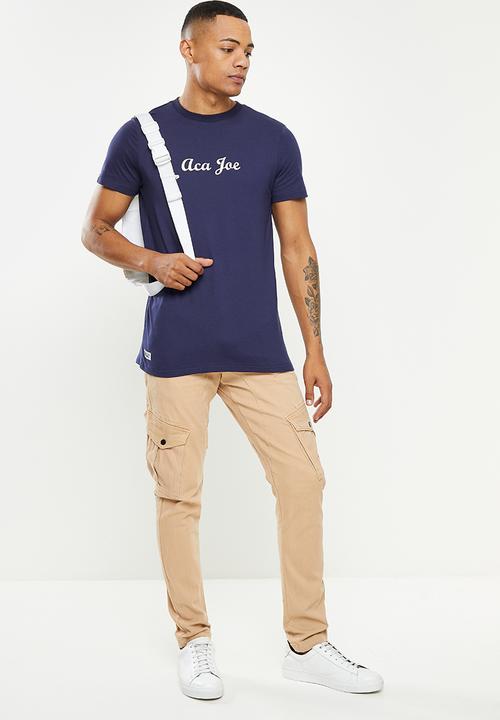 Aca Joe - Center logo printed tee - navy