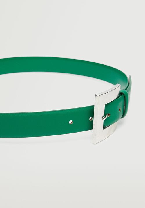 MANGO - Square buckle belt - green