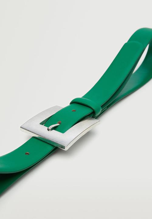 MANGO - Square buckle belt - green