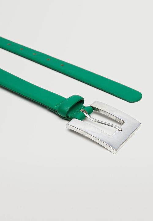 MANGO - Square buckle belt - green