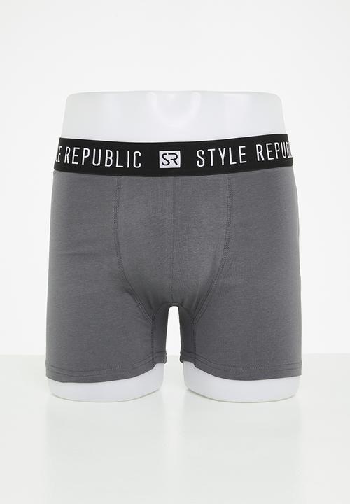 STYLE REPUBLIC - 2-Pack boxer briefs - grey & yellow