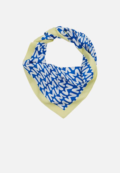 MANGO - Printed scarf with logo - blue