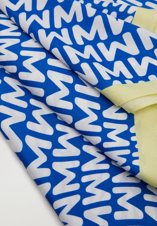 MANGO - Printed scarf with logo - blue